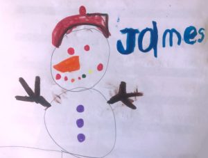Snowman Drawing by Jessica's Son